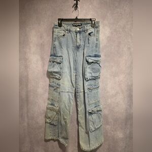 Blue Denim Cargo Pants